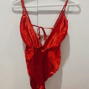 LaSenza one piece red lacy bodysuit